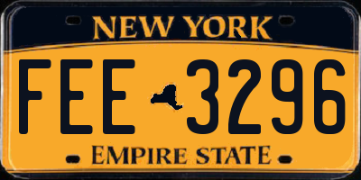 NY license plate FEE3296