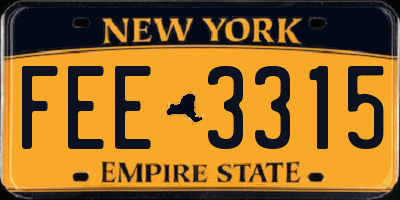 NY license plate FEE3315