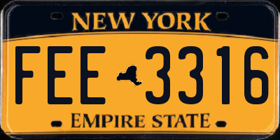 NY license plate FEE3316