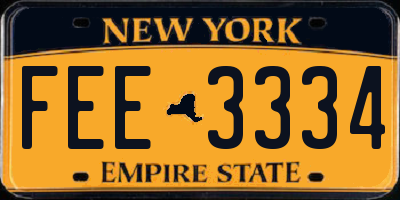 NY license plate FEE3334