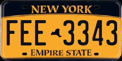 NY license plate FEE3343