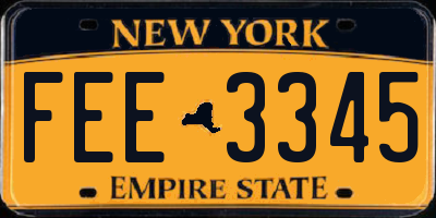 NY license plate FEE3345
