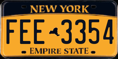 NY license plate FEE3354