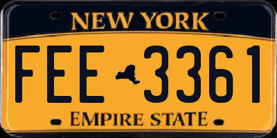 NY license plate FEE3361