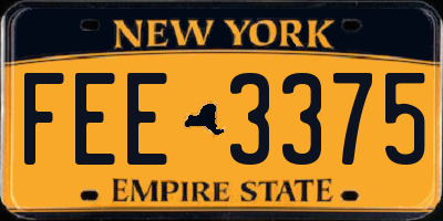 NY license plate FEE3375