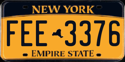 NY license plate FEE3376