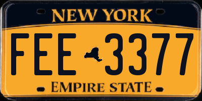 NY license plate FEE3377