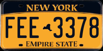 NY license plate FEE3378