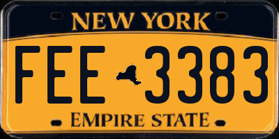 NY license plate FEE3383