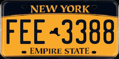 NY license plate FEE3388