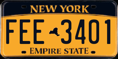 NY license plate FEE3401