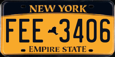 NY license plate FEE3406
