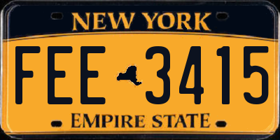 NY license plate FEE3415