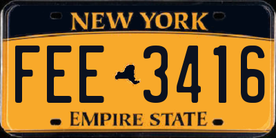 NY license plate FEE3416