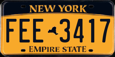 NY license plate FEE3417