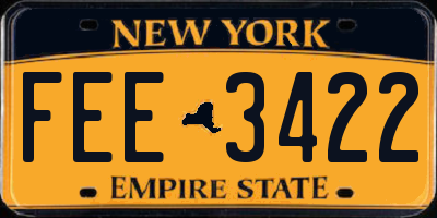 NY license plate FEE3422