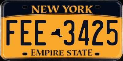 NY license plate FEE3425
