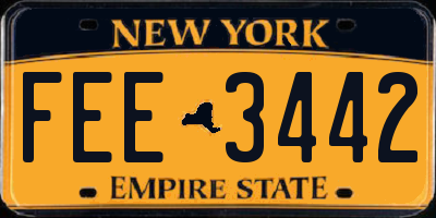 NY license plate FEE3442