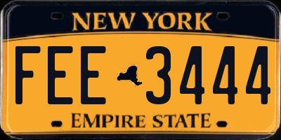 NY license plate FEE3444
