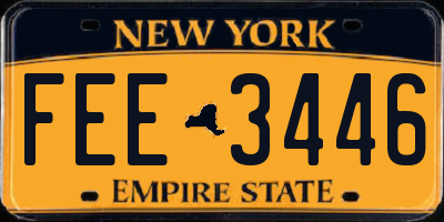 NY license plate FEE3446
