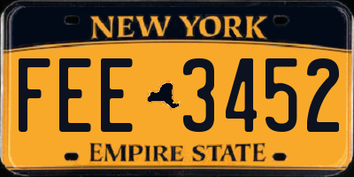 NY license plate FEE3452