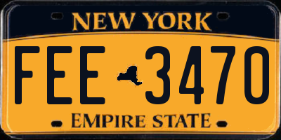NY license plate FEE3470