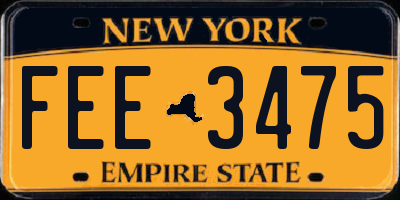NY license plate FEE3475