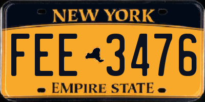 NY license plate FEE3476