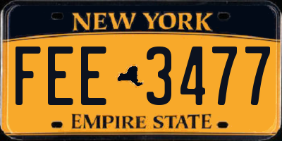 NY license plate FEE3477
