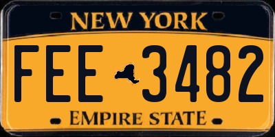 NY license plate FEE3482