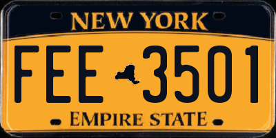 NY license plate FEE3501