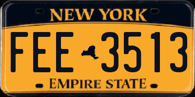 NY license plate FEE3513