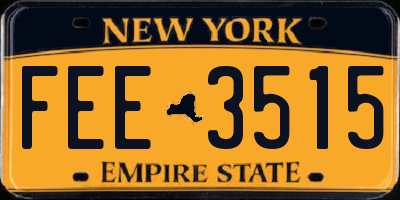 NY license plate FEE3515