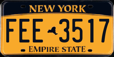 NY license plate FEE3517