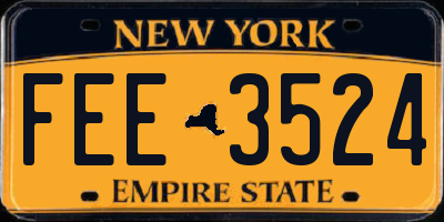 NY license plate FEE3524