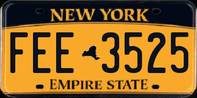 NY license plate FEE3525