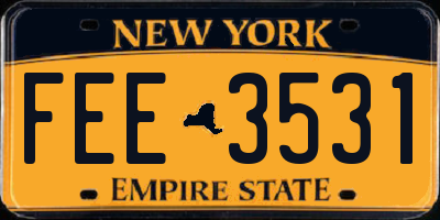 NY license plate FEE3531