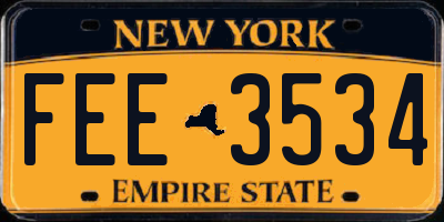 NY license plate FEE3534