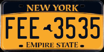 NY license plate FEE3535
