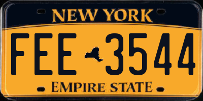 NY license plate FEE3544