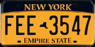 NY license plate FEE3547