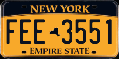 NY license plate FEE3551