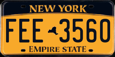 NY license plate FEE3560