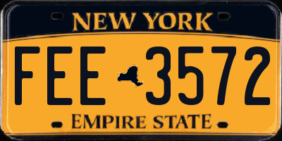 NY license plate FEE3572