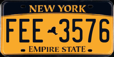NY license plate FEE3576