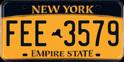 NY license plate FEE3579