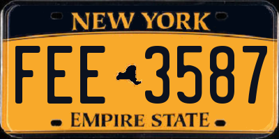 NY license plate FEE3587
