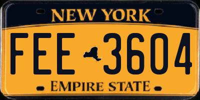 NY license plate FEE3604