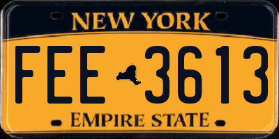 NY license plate FEE3613
