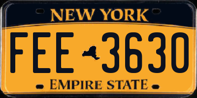 NY license plate FEE3630
